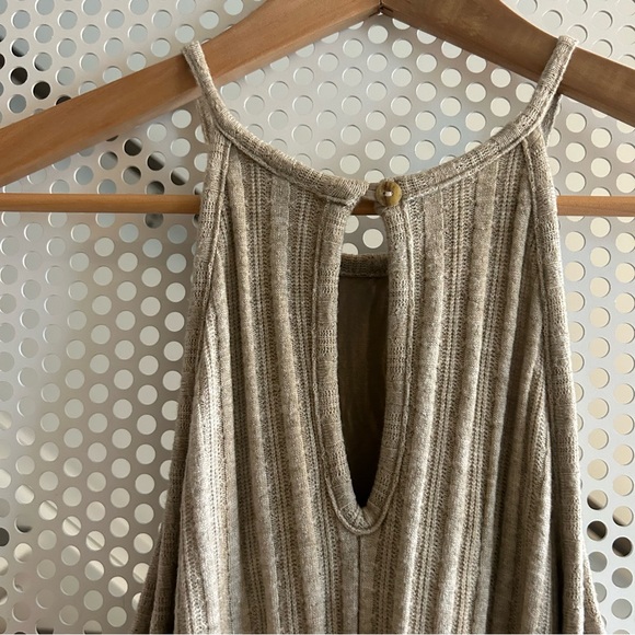 Anthropologie Amadi Knit Halter Midi Dress Size XL in  Oatmeal Cream NWT - Picture 7 of 12